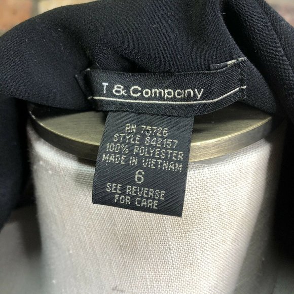 Vtg Boho Floral Blazer Black Brown Tan Women's Collarless Shoulder Pads - Picture 7 of 8